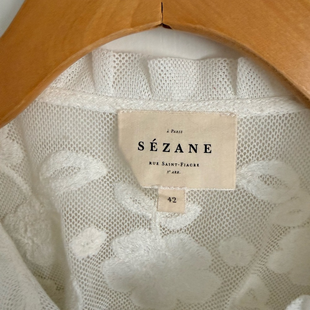 Sezane White Floral Lace Blouse - Picture 2 of 8